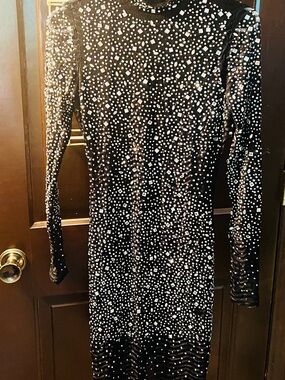 Windsor Black Sequin-Embellished Mini Dress